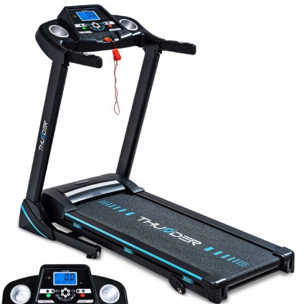 bieżnia składana elektryczna domowa 140kg aplikacja amortyzacja mocna 17 km